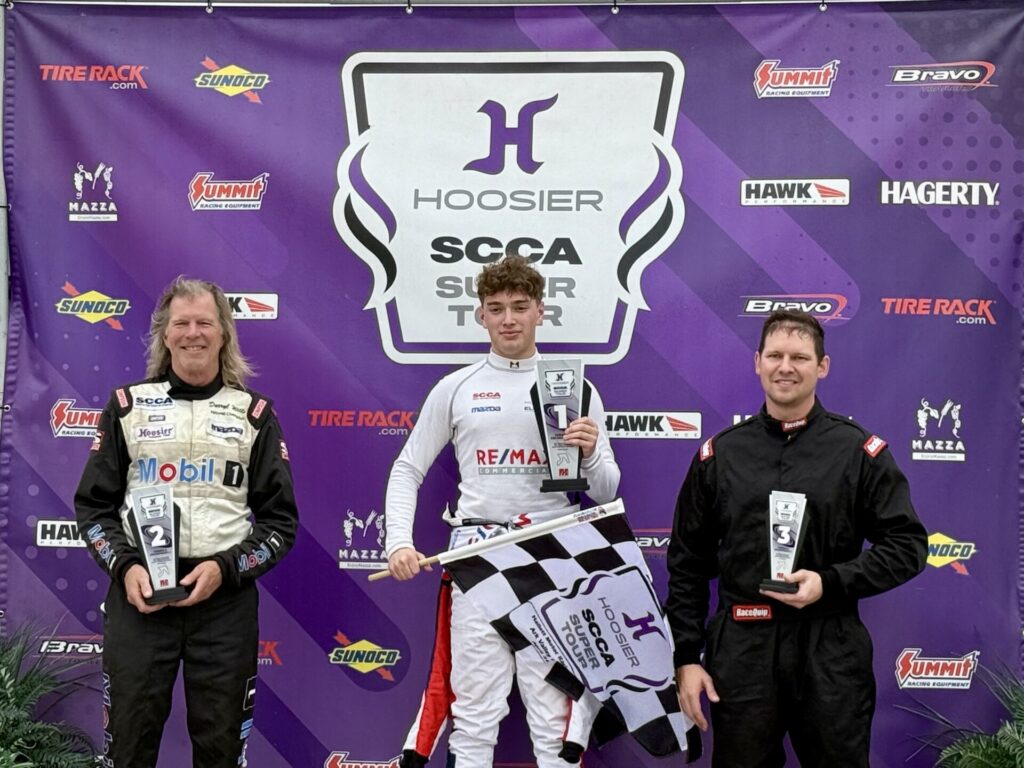 Eric Wisniewski on podium at Hallett Motor Racing Circuit SCCA